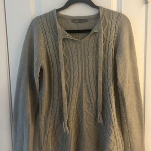 Prana Light Gray Cable Knit Women's Sweater